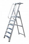 Professional Al ladder with platform and guardrail 6046