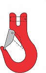 Clevis hook for chains SGB with safety latch