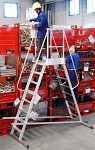 Professional two-sided Al ladder with platform 6088P