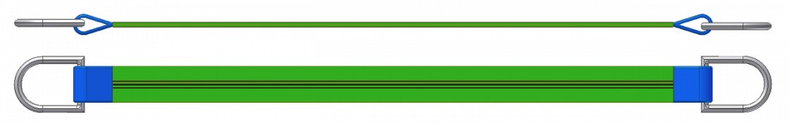 Lifting sling with two regular rings DTD 200