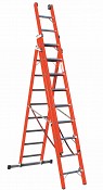 Extendable three-part A ladder V047 with base