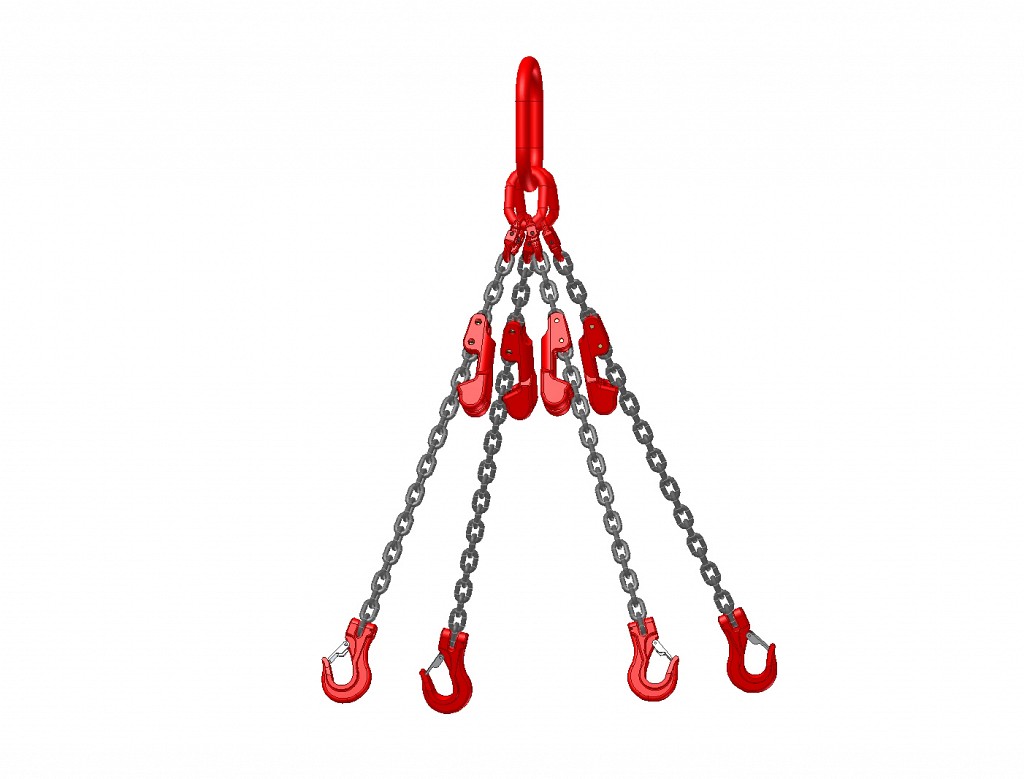 4-legged lifting chain with shortening hooks VB 412, grade 80