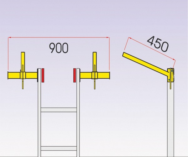Accesories on request: Ladder stabilizer (external)