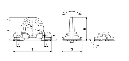 Lashing eye DVP, weld on type