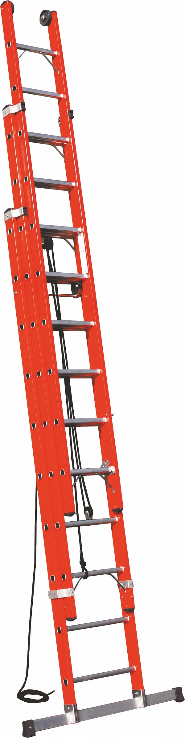 Extendable three-part ladder V060 with rope