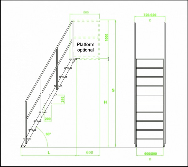 Aluminum stairs 7368