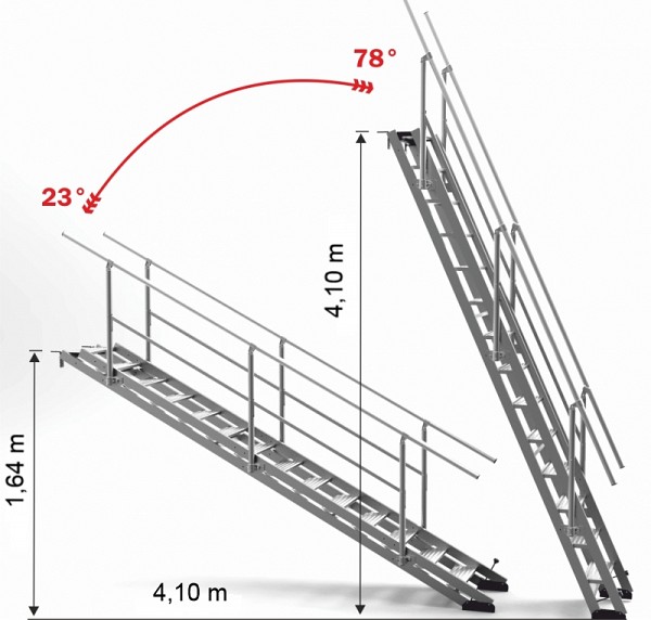 Aluminum adjustable stairs AV80