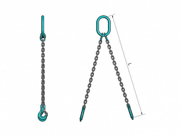 2-legged lifting chain VB 202, grade 100