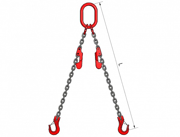 2-legged lifting chain VB 222 with shortening hooks, grade 80