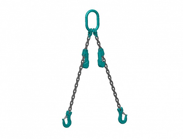 Two-legged lifting chain VB 222 with a shortening hook, grade 100