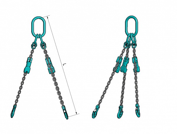 3-legged lifting chain with a shortening hook VB 312, grade 100