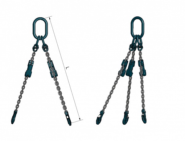 3-legged lifting chain with a shortening hook VB 312, grade 120