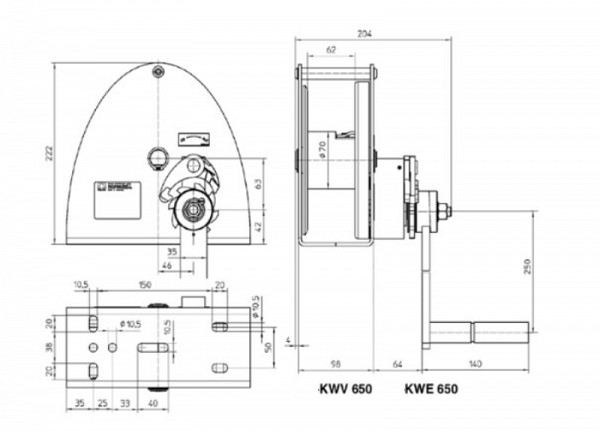 Hand winch type KWE