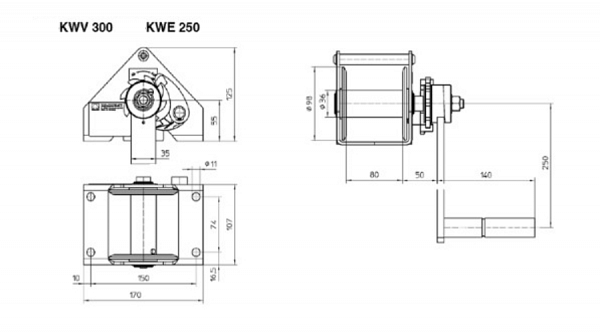 Hand winch type KWE