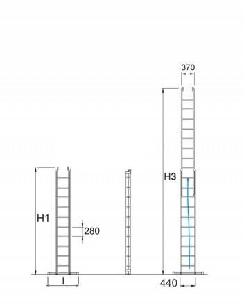 Professional extandable two-part ladder 3051