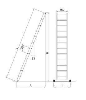 Profesionalna prislonska Alu lestev 6028