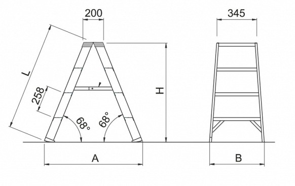 Professional Alu ladder two-sided 6033