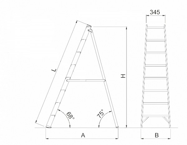 A Ladder with tool tray V016
