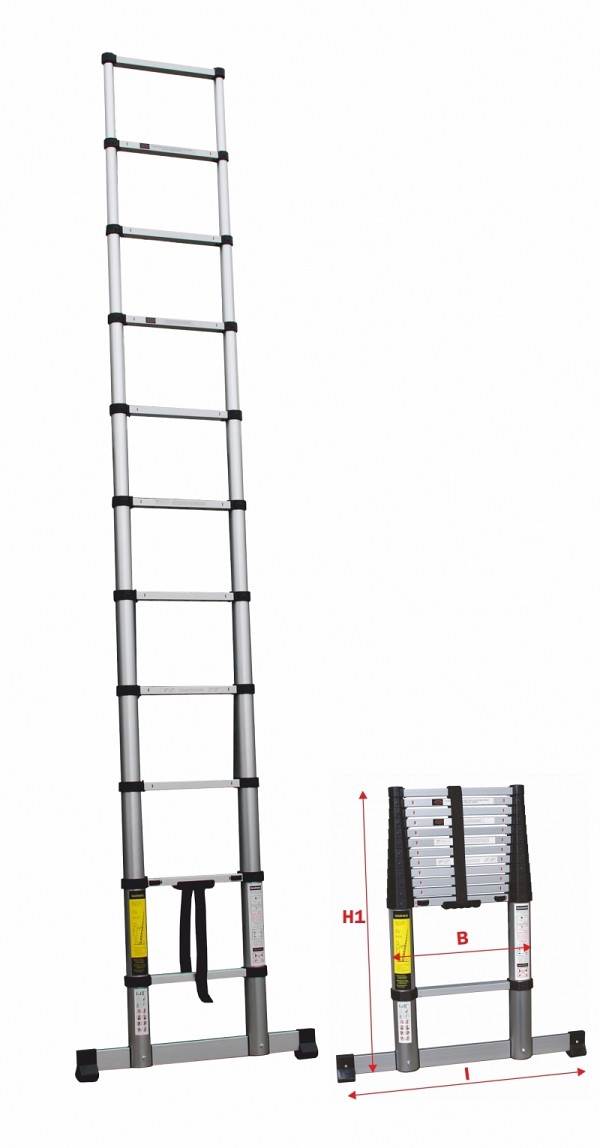 Professional extendable Alu ladder Extel 