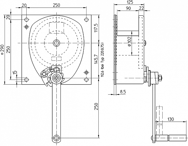 Hand winch type 220.1