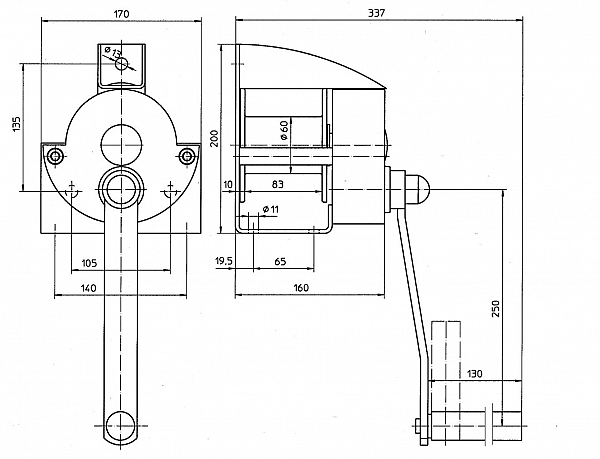 Hand winch type KE