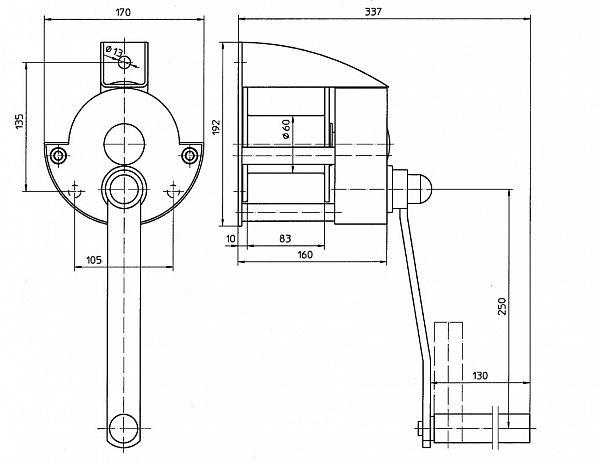 Hand winch type WE